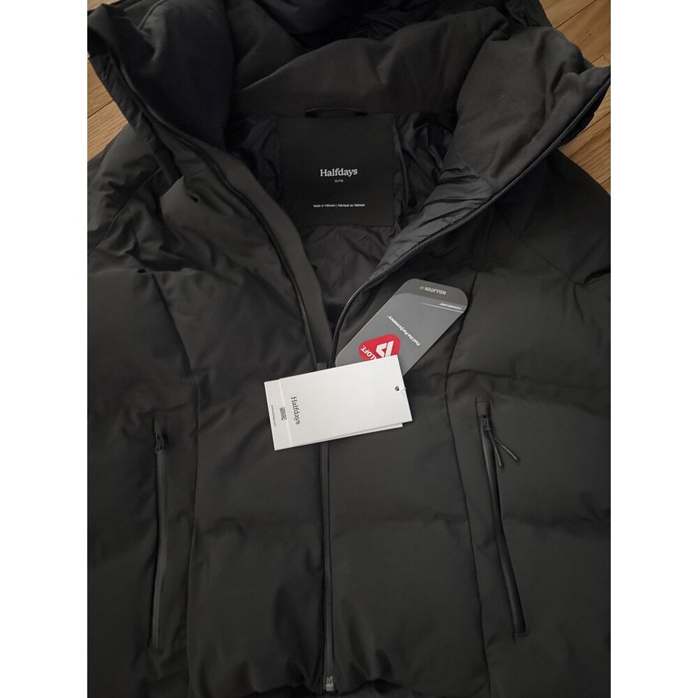 Halfdays Georgie Puffer Jacket Black XL, new with tags, Removable Hood - Picture 6 of 9